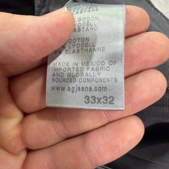 AG Adriano Goldschmied Mens 33x32 Kullen Slim Trouser Gray Chino Pants Italian - Picture 9 of 13